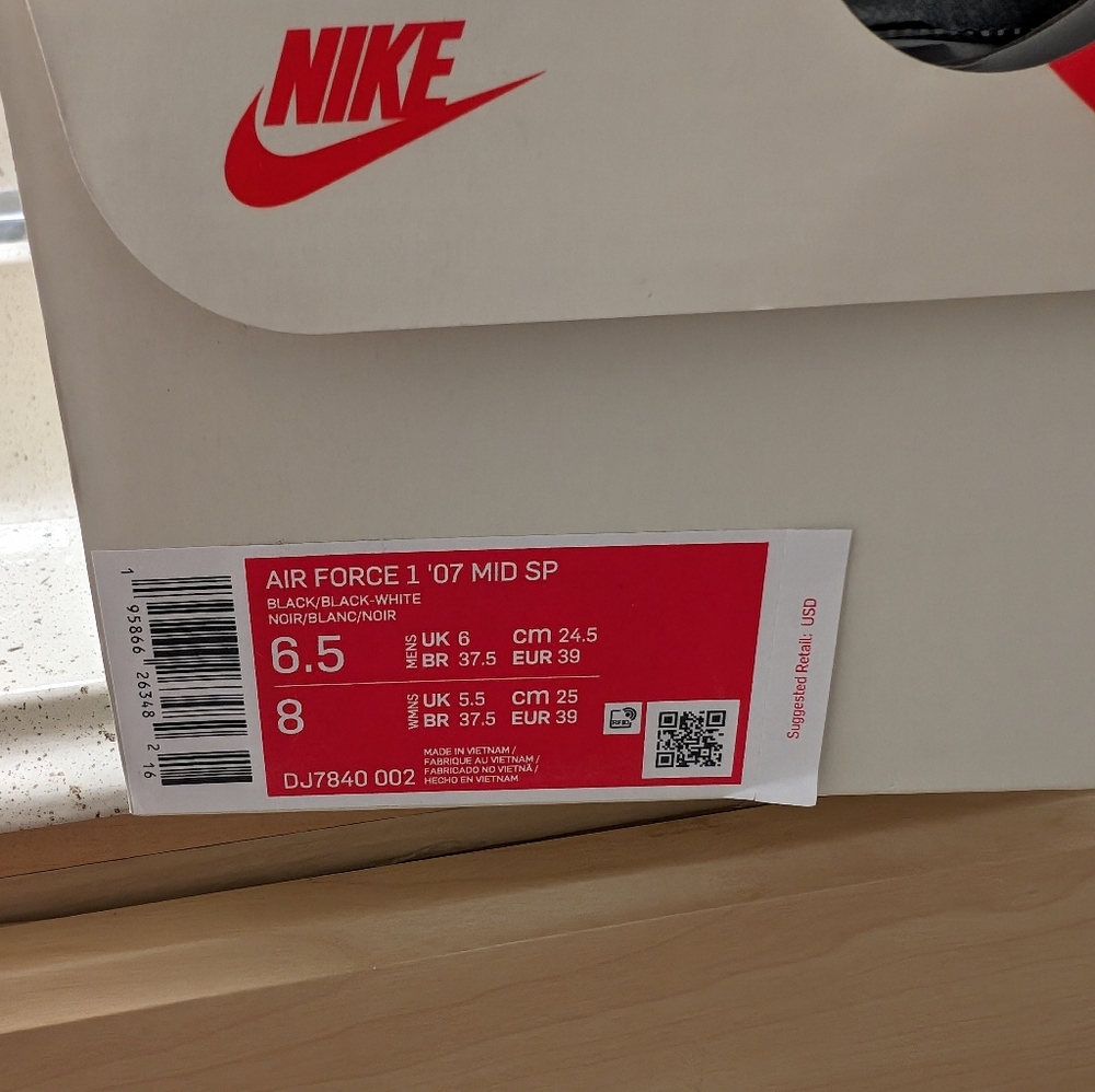 NIB Nike x Stussy Air Force 1 Mid - Size 6.5Y Women 8 - Picture 9 of 11